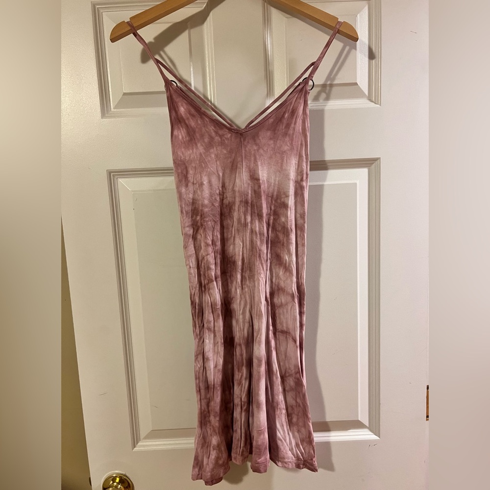 American Eagle tie dye pink dress with criss cross back